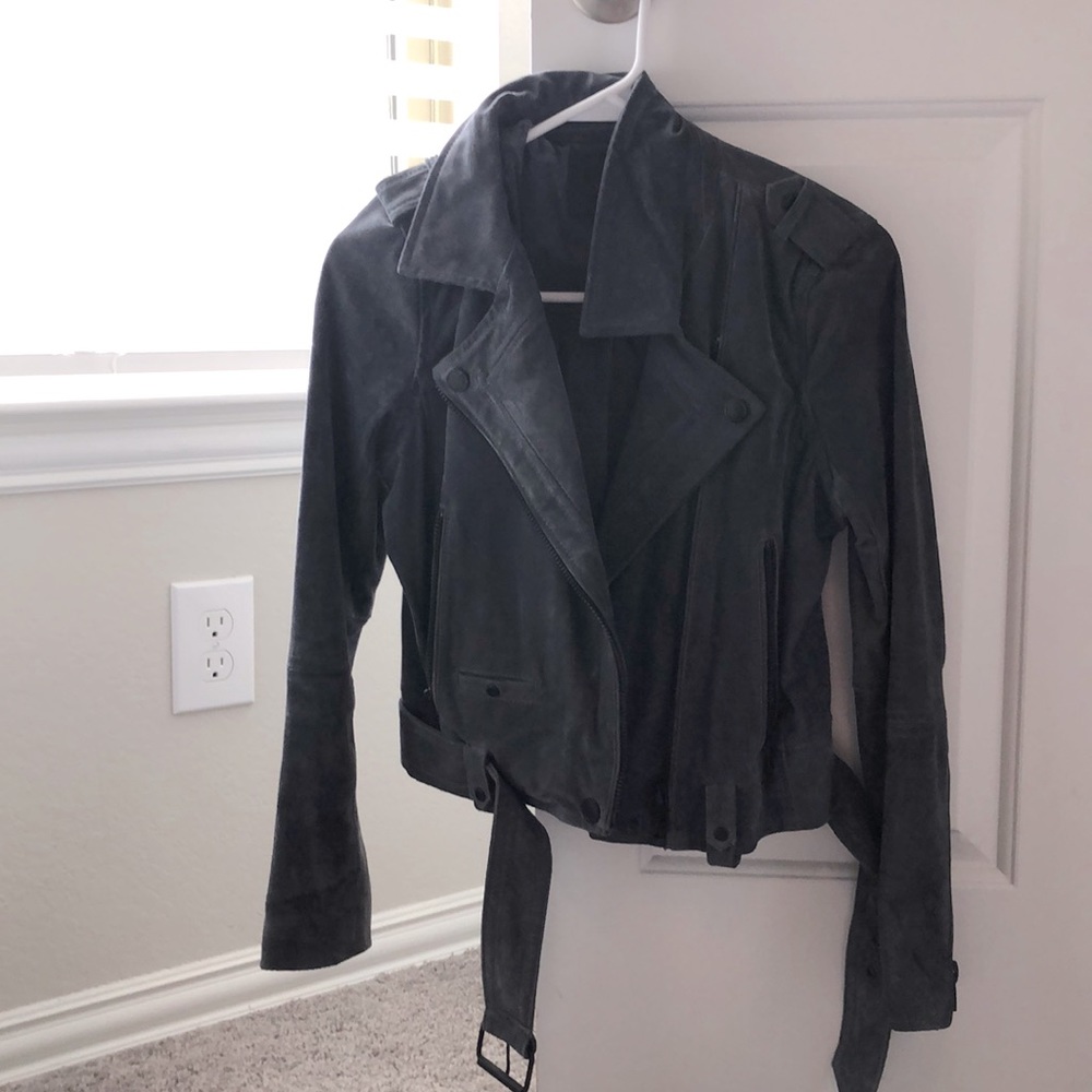 Blank suede moto Jacket